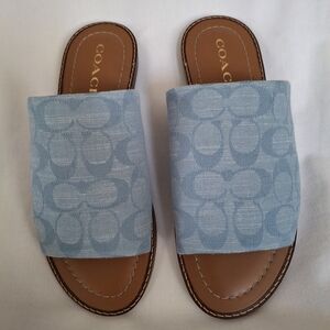 Coach Blue Slide Sandals